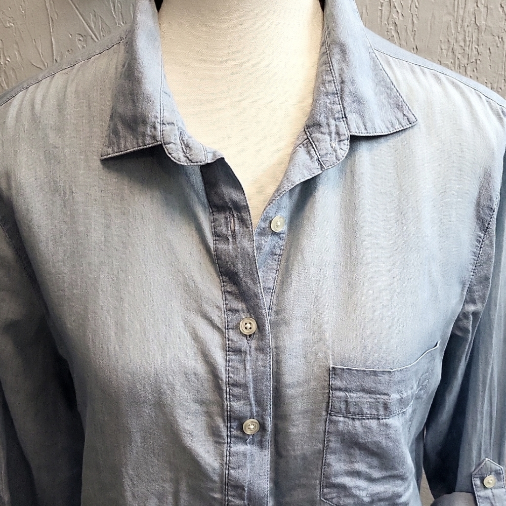 Ann Taylor Lightweight Chambray Pullover Shirt - image 3